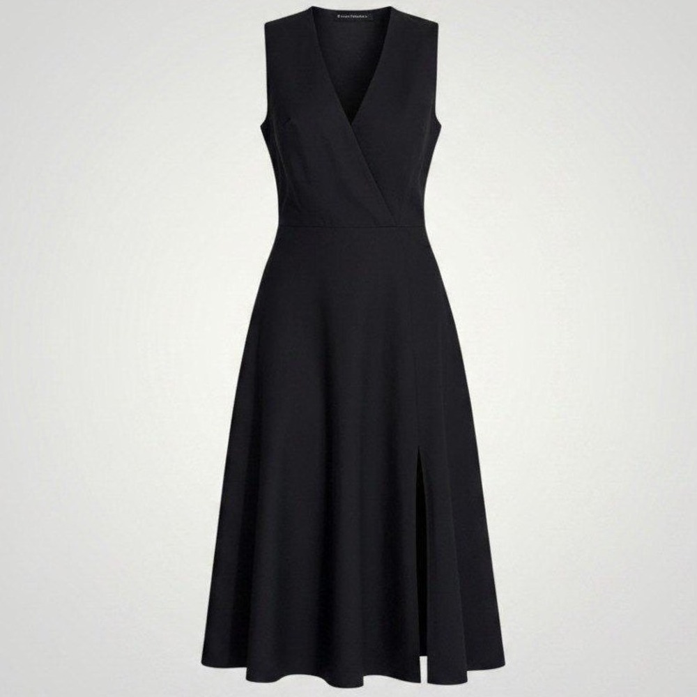 Olivier Theyskens Dress Women 38 Black Italy Vintage Quiet Luxury Avant Garde